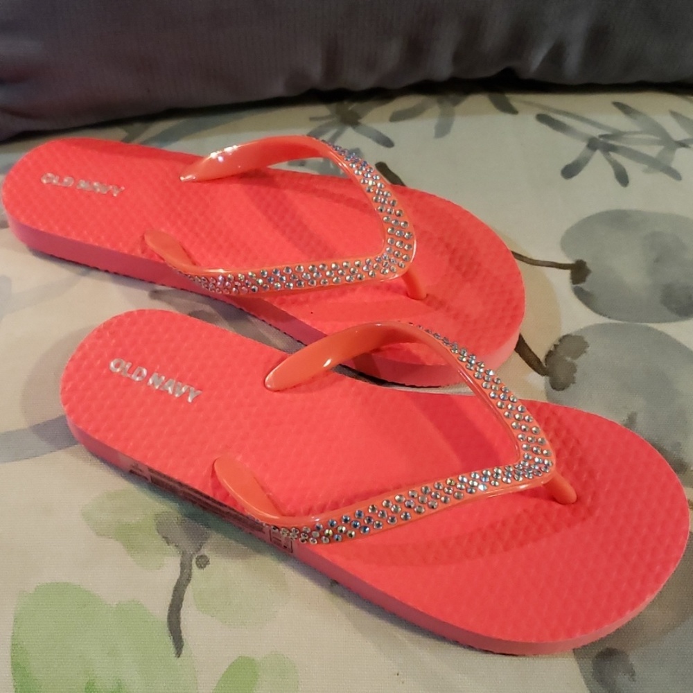 ⚡4-for-$20 Sale! Girls Old Navy Coral Flip Flops